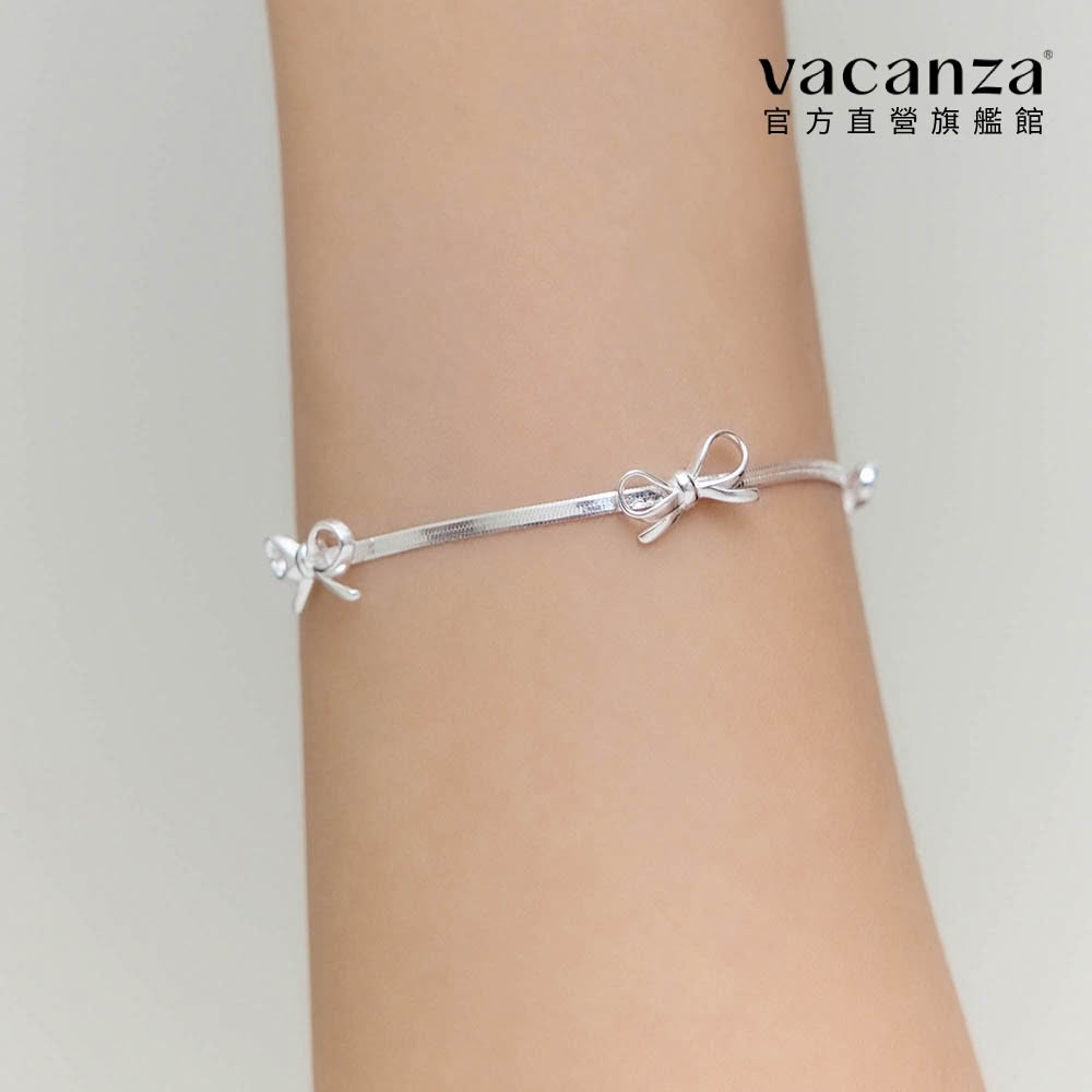 【vacanza】蝴蝶結圓舞曲 925純銀飾品 純銀手鍊(抗過敏 生日禮物 絕版品)