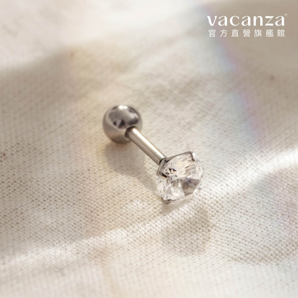 【vacanza】shiny 316L醫療鋼飾品 轉珠純鋼耳環_粗針(抗過敏 生日禮物)