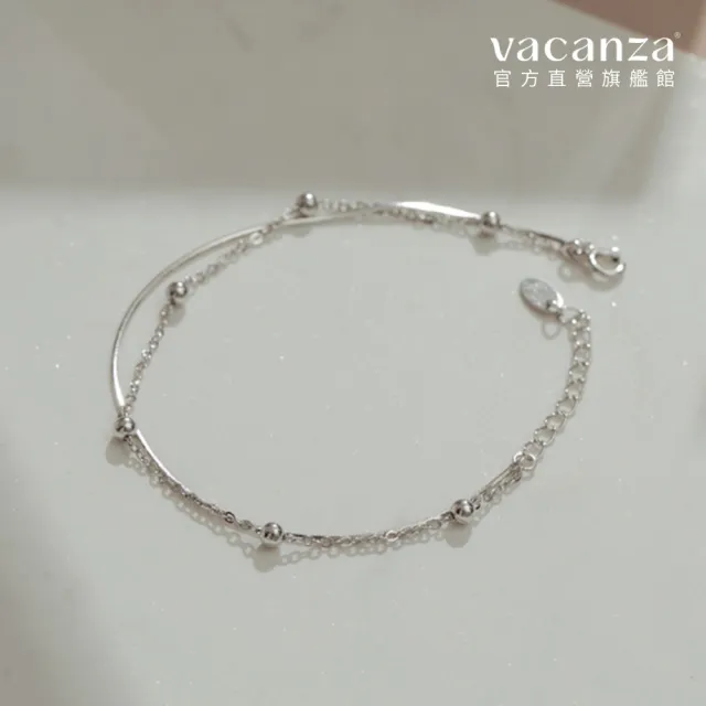 【vacanza】泡泡糖 圓珠雙層 925純銀飾品 純銀手鍊(抗過敏 七夕禮物 生日禮物)
