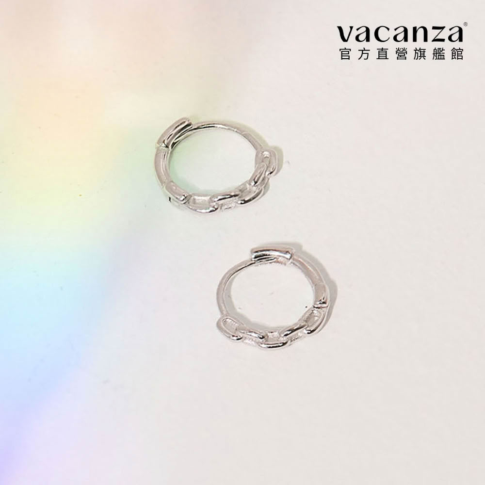 【vacanza】迷你鏈 925純銀飾品 純銀耳環(抗過敏 生日禮物)