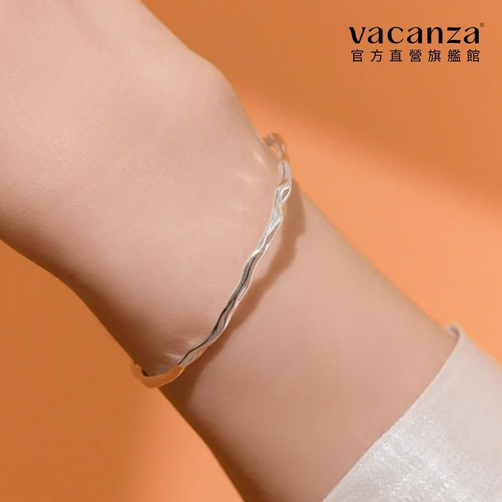 【vacanza】不規則C環 925純銀飾品 純銀手鍊(抗過敏 生日禮物)