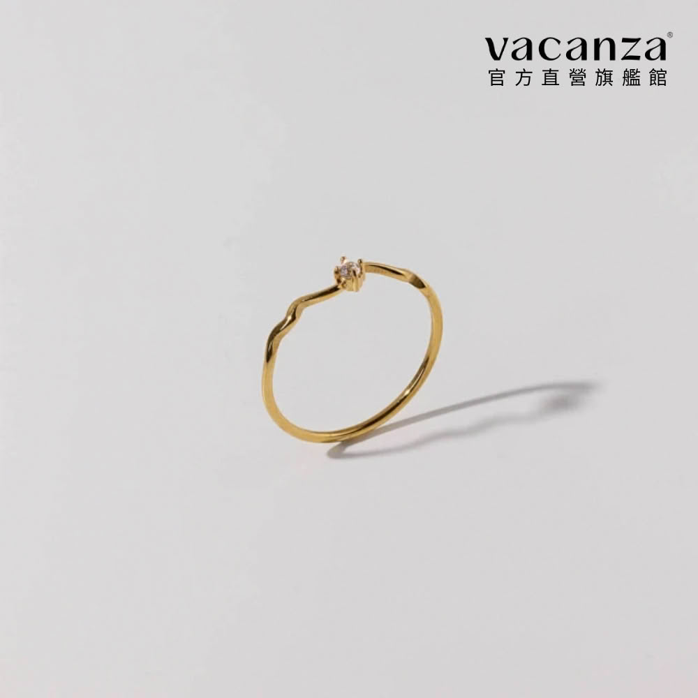 【vacanza】華麗單鑽波紋 純鋼飾品 純鋼戒指( 生日禮物)