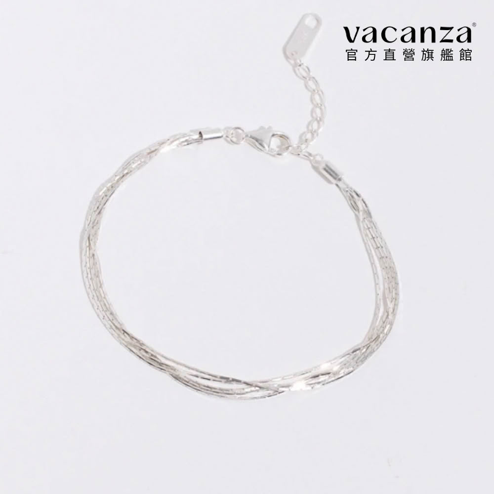 【vacanza】多層百搭素練 925純銀飾品 純銀手鍊(抗過敏 生日禮物 絕版品)