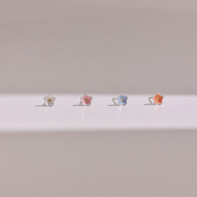 【vacanza】彩色花花 925純銀飾品 純銀耳環(抗過敏 生日禮物)