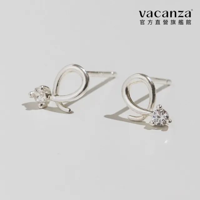 【vacanza】箭頭單鑽 925純銀飾品 純銀耳環 (抗過敏 情人節禮物 生日禮物)