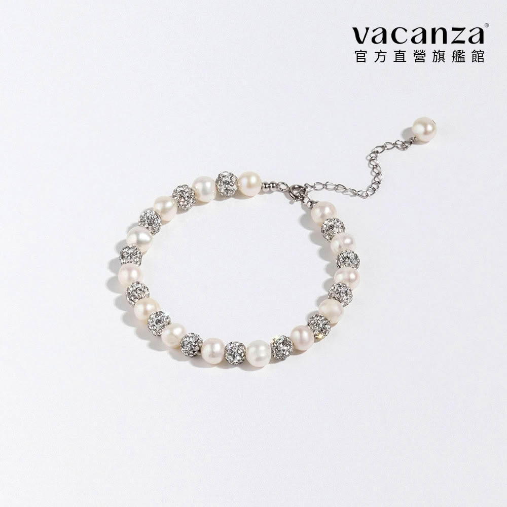 【vacanza】滿天星珍珠 925純銀飾品 全純銀手鍊(抗過敏 生日禮物)