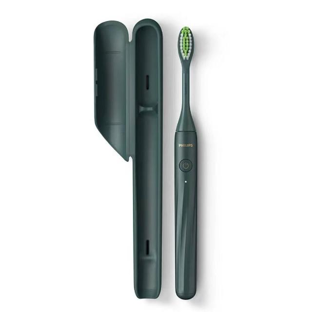 【Philips 飛利浦】One by Sonicare攜帶式旅行盒電動牙刷 HY1200綠色(平行輸入送SKII 洗面乳20G 1入