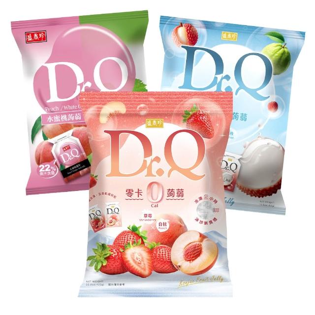 【盛香珍】DR.Q雙味蒟蒻420g/包 雙味(水蜜桃+白葡萄)/零卡(白桃+草莓)/零卡(荔枝+芭樂)-任選2包 中元