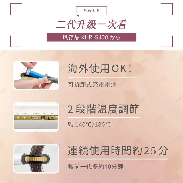 【日本KOIZUMI小泉成器】mini瀏海梳 二代 KHR-G430(珍珠白)