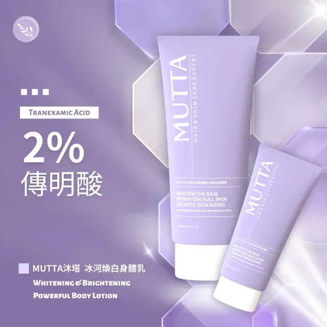 【MUTTA 沐塔】2％水楊酸抗痘拋光身體乳 / 2％傳明酸冰河煥白身體乳200ml-任選2瓶