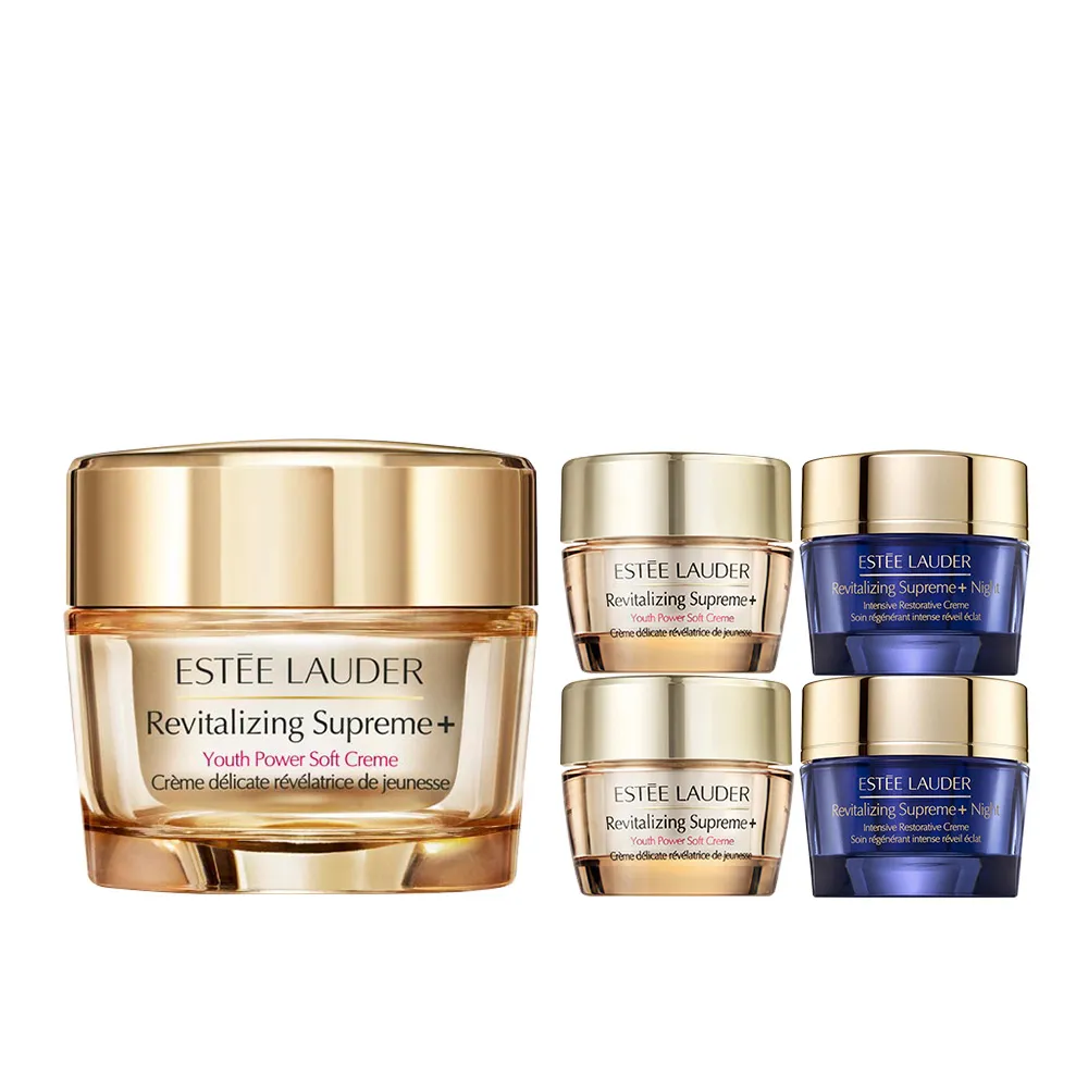 【Estee Lauder 雅詩蘭黛】無敵膠原家族保養組(年輕無敵膠原霜75ml贈膠原霜15mlx2+膠原藍霜15mlx2)