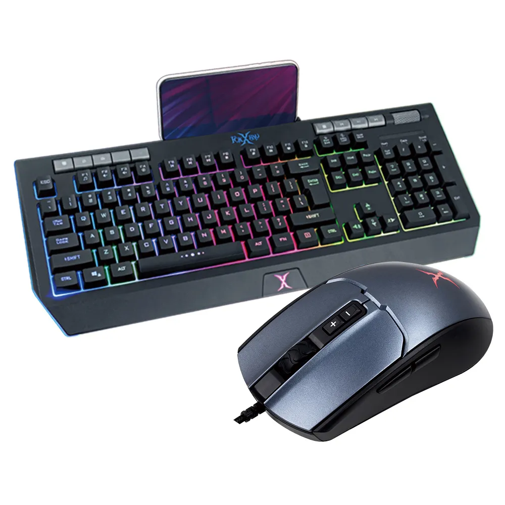 【FOXXRAY 狐鐳】藍月獵狐 有線電競鍵盤滑鼠特惠組(FXR-SKL-76+FXR-SM-76)