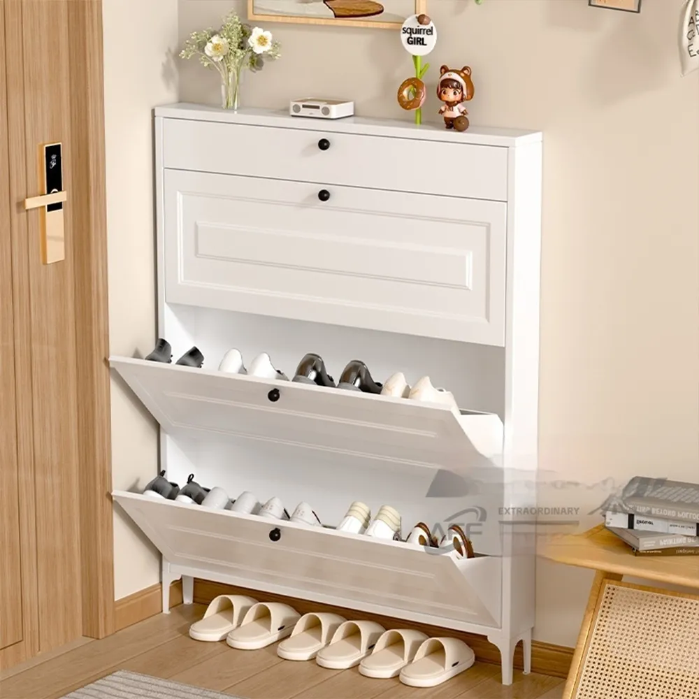 【匠藝家居】免安裝碳鋼超薄鞋櫃 四層70*12*128公分 一體式大容量(鞋櫃 鞋架 防塵鞋櫃 玄關鞋櫃 預購15天)