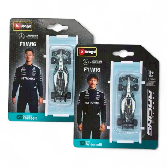 1:64 Bburago F1 W16 模型車 Mercedes-AMG 賓士車隊
