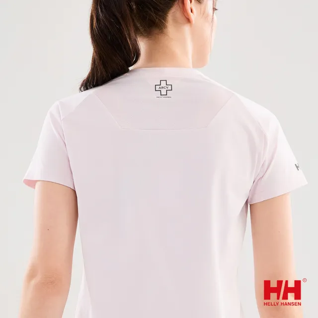 【Helly Hansen】女 ARCV 防曬 抗UV 涼感 短袖 上衣 深藍 粉紅 白