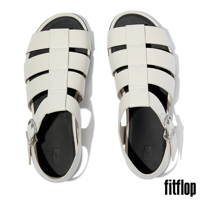 【FitFlop】GRACIE 皮革漁夫涼鞋-女(米色)