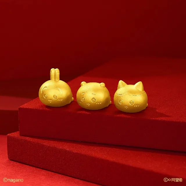 【周大福】chiikawa聯名 吉伊卡哇 小八貓 兔兔 黃金擺件(4月超級新品/多款可選)