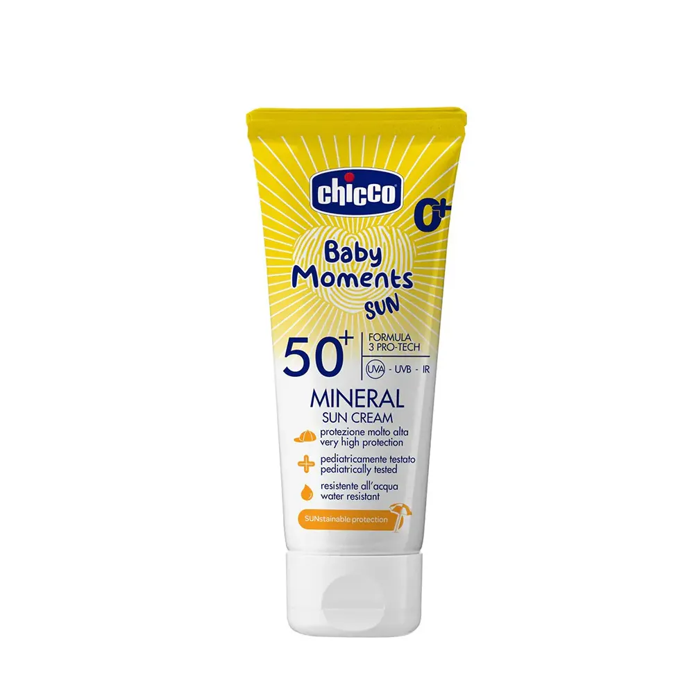 【Chicco】寶貝嬰兒輕潤物理防曬乳霜SPF50+(戶外 海洋友善 低敏)