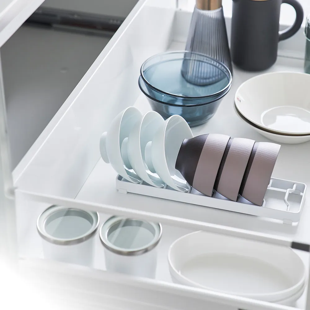 【YAMAZAKI 山崎】tower7格碗架S-白(廚房收納/小宅收納/廚房碗架/日系碗架/日本山崎)