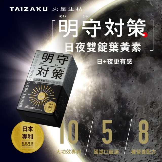 【TAIZAKU 火星生技】明守對策-葉黃素24hr日夜錠 3盒(日本專利葉黃素日夜錠)