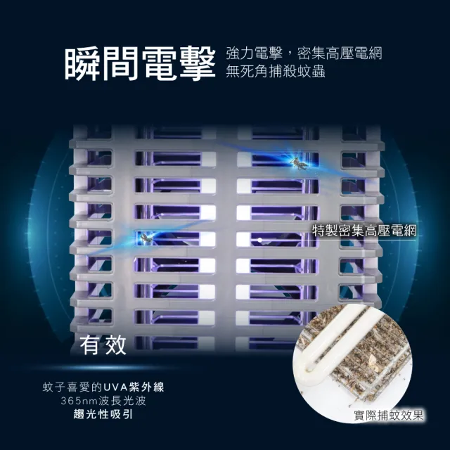 【AWSON 歐森】15W電擊式UVA燈管捕蚊器/捕蚊燈/補蚊燈(誘蚊-吸入-電擊)