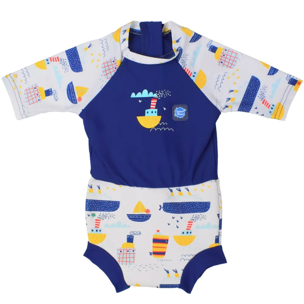 【Splash About 潑寶】嬰兒 尿布褲 連身 防曬 抗UV-海洋探險家(嬰兒泳褲)