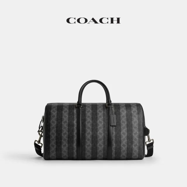 【COACH】蔻馳官方直營 VENTURER 經典標誌條紋圖案行李袋 旅行袋 斜背包(CDX94)