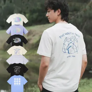 【The North Face】北面男女款純棉吸濕排汗印花短袖T恤 (多款任選)