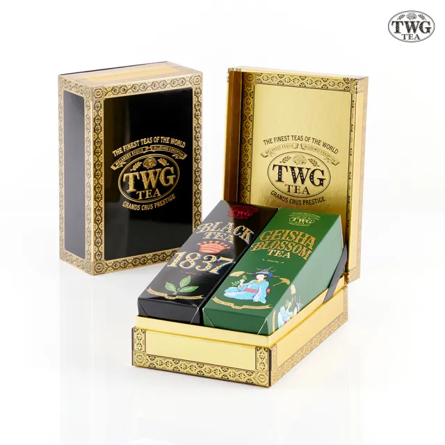 【TWG Tea】時尚茶罐雙入禮盒組 1837紅茶100g+蝴蝶夫人之茶100g(紅茶+綠茶)