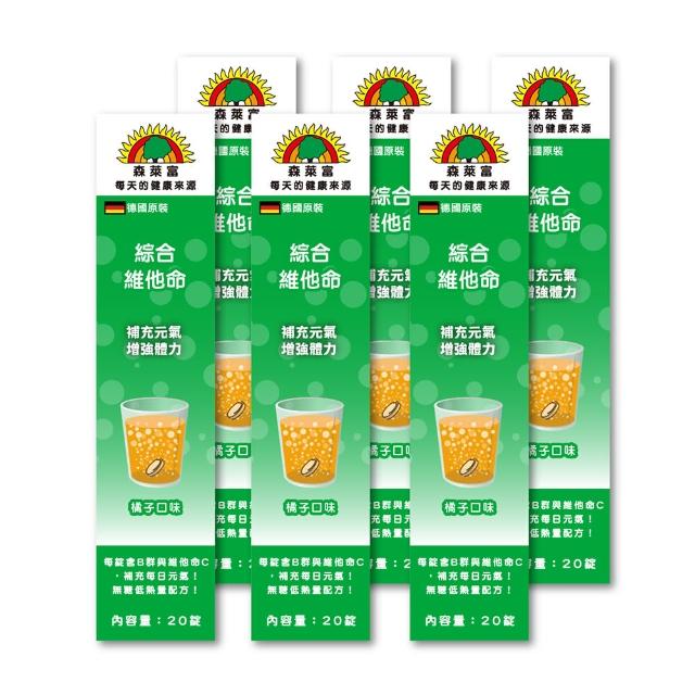 【SUNLIFE 森萊富】德國原裝  綜合維他命發泡錠(橘子口味 X 6入/共120錠)