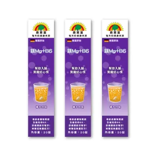 【SUNLIFE 森萊富】德國原裝  鎂Mg及B6維他命發泡錠(橘子口味 X 3入 / 共60錠)
