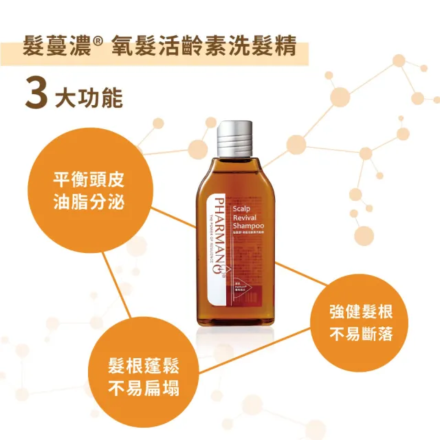 【PHARMANO 髮蔓濃】氧髮活齡素/養髮洗髮精300ml(中/油性頭皮專用、調理油脂分泌)