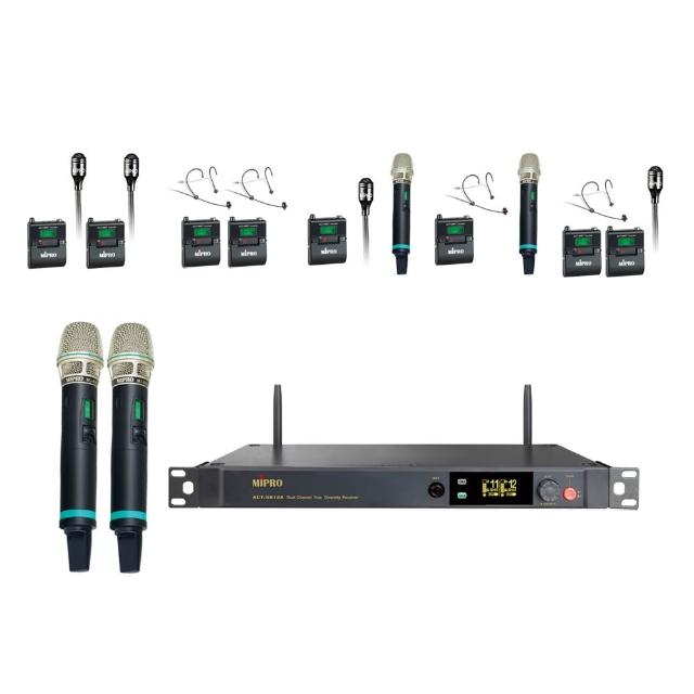 【MIPRO】ACT-5812A 數位雙頻道無線麥克風5.8G(ACT-580H/MU80A 配件六擇一)