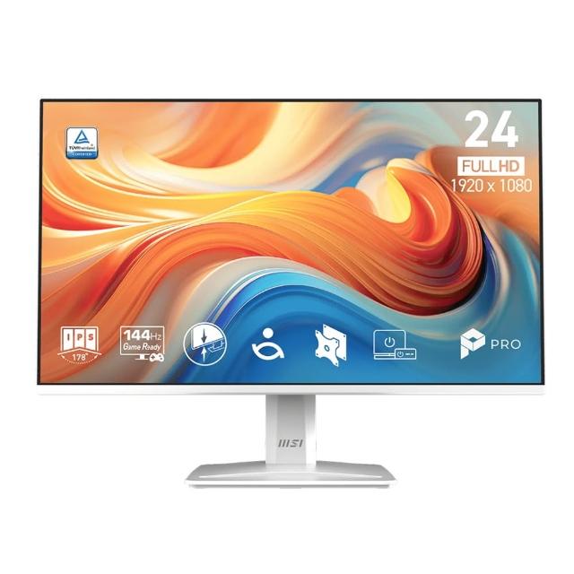 【MSI 微星】2入組★PRO MP243W E14 24型 IPS 144Hz 平面美型商用螢幕(EyesErgo技術/HDMI/內建喇叭)