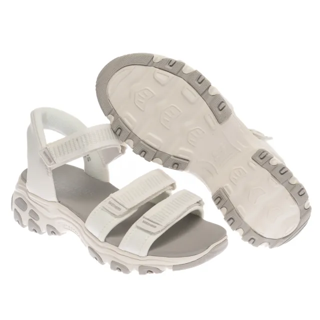 【SKECHERS】女鞋 休閒系列 涼拖鞋 涼鞋 瞬穿舒適科技 D LITES SANDAL (163651WHT)