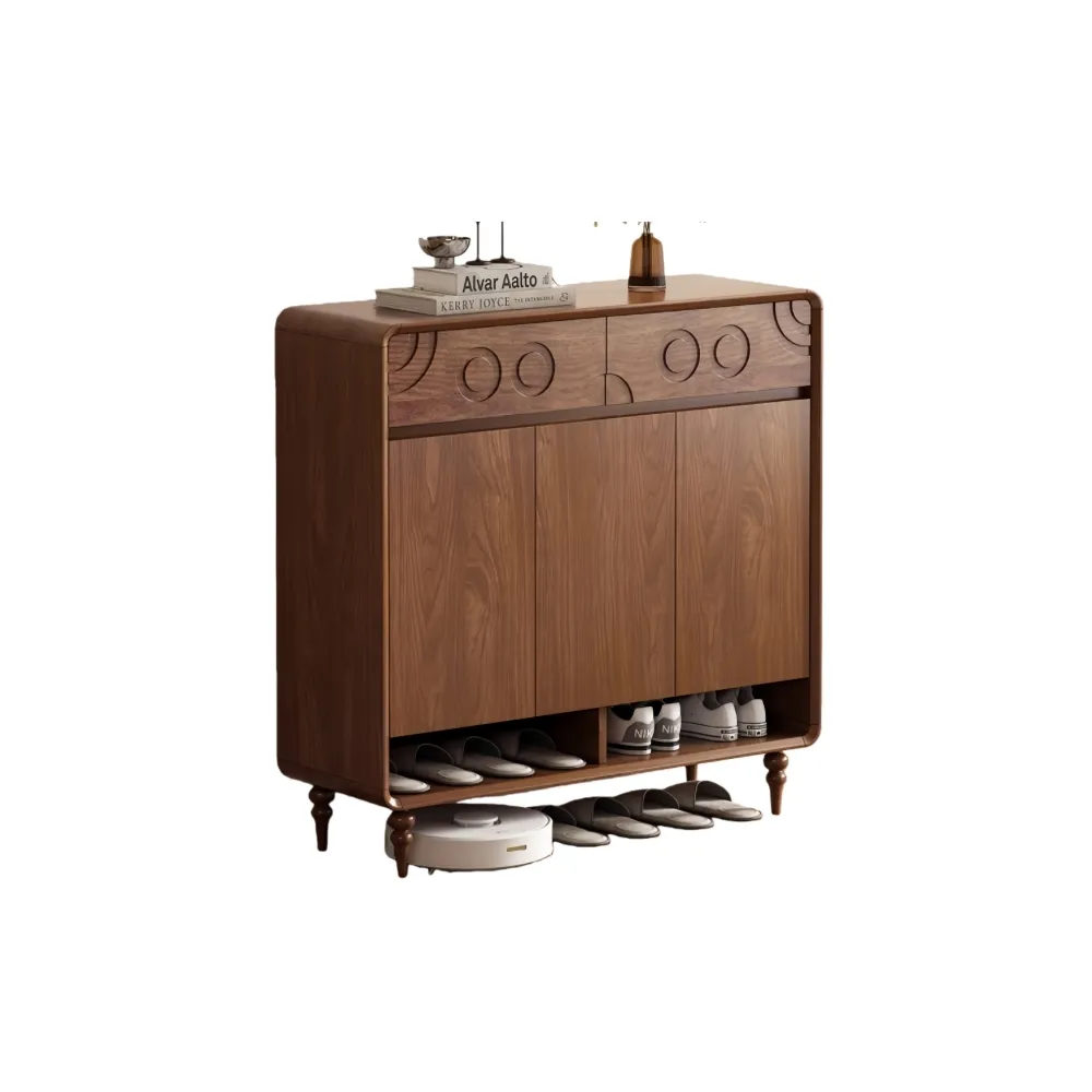 【銘利萊】實木入戶鞋櫃 大容量玄關儲物櫃 簡約現代鞋櫃 陽台收納櫃(ZD660款 全實木 100*39.5*103)