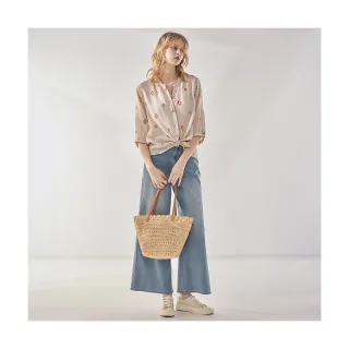 【Diffa】質感刷色微喇叭牛仔褲-女(丹寧)