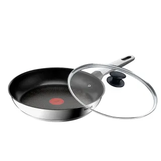 【Tefal 特福】精銳系列28cm不沾鍋平底鍋+玻璃蓋(不挑爐具、IH爐可用鍋)