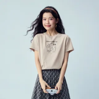 【GIORDANO 佐丹奴】女裝純棉萌寵印花圓領短袖T恤(多色任選)