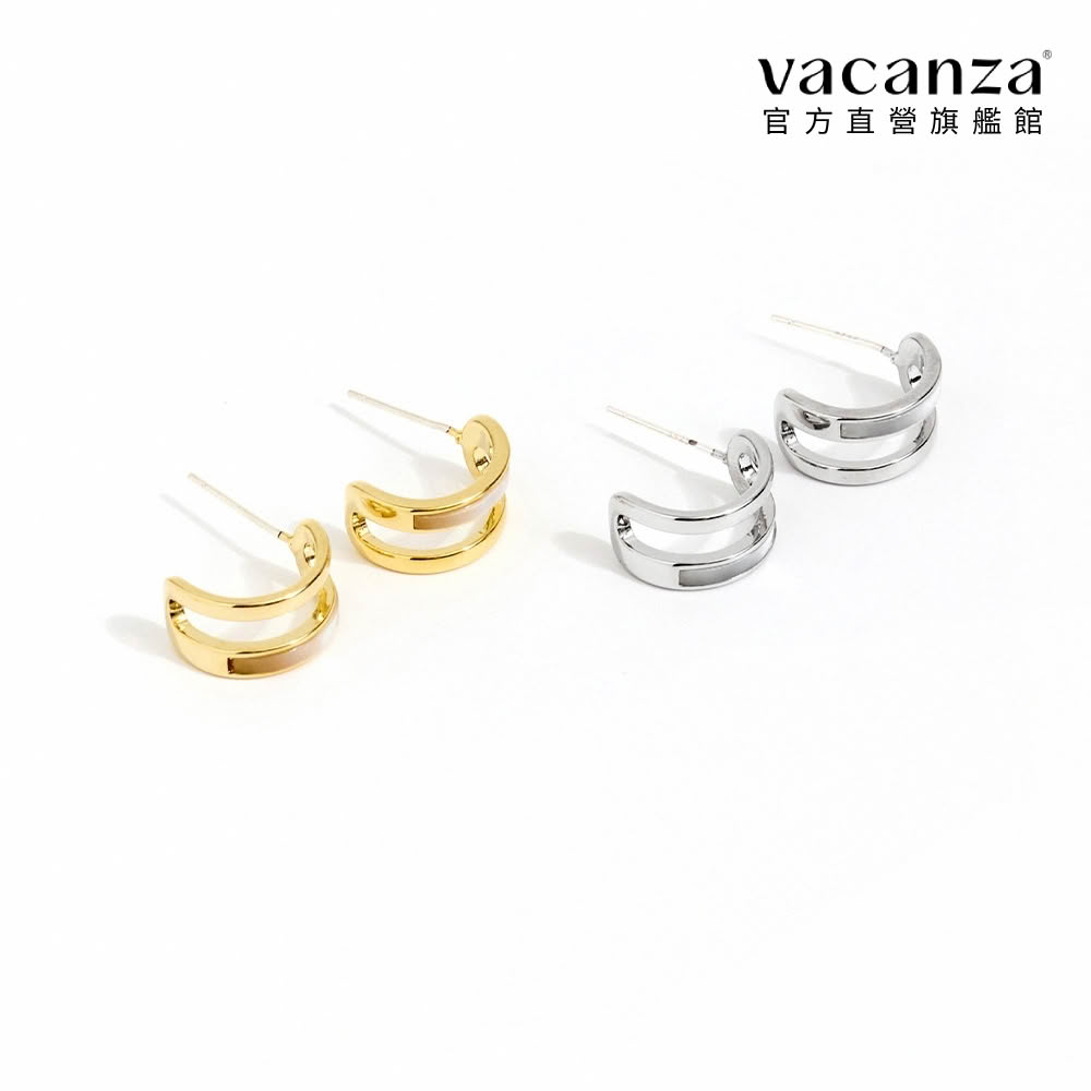 【vacanza】平行線 925純銀飾品 純銀銀針耳環(抗過敏 生日禮物)