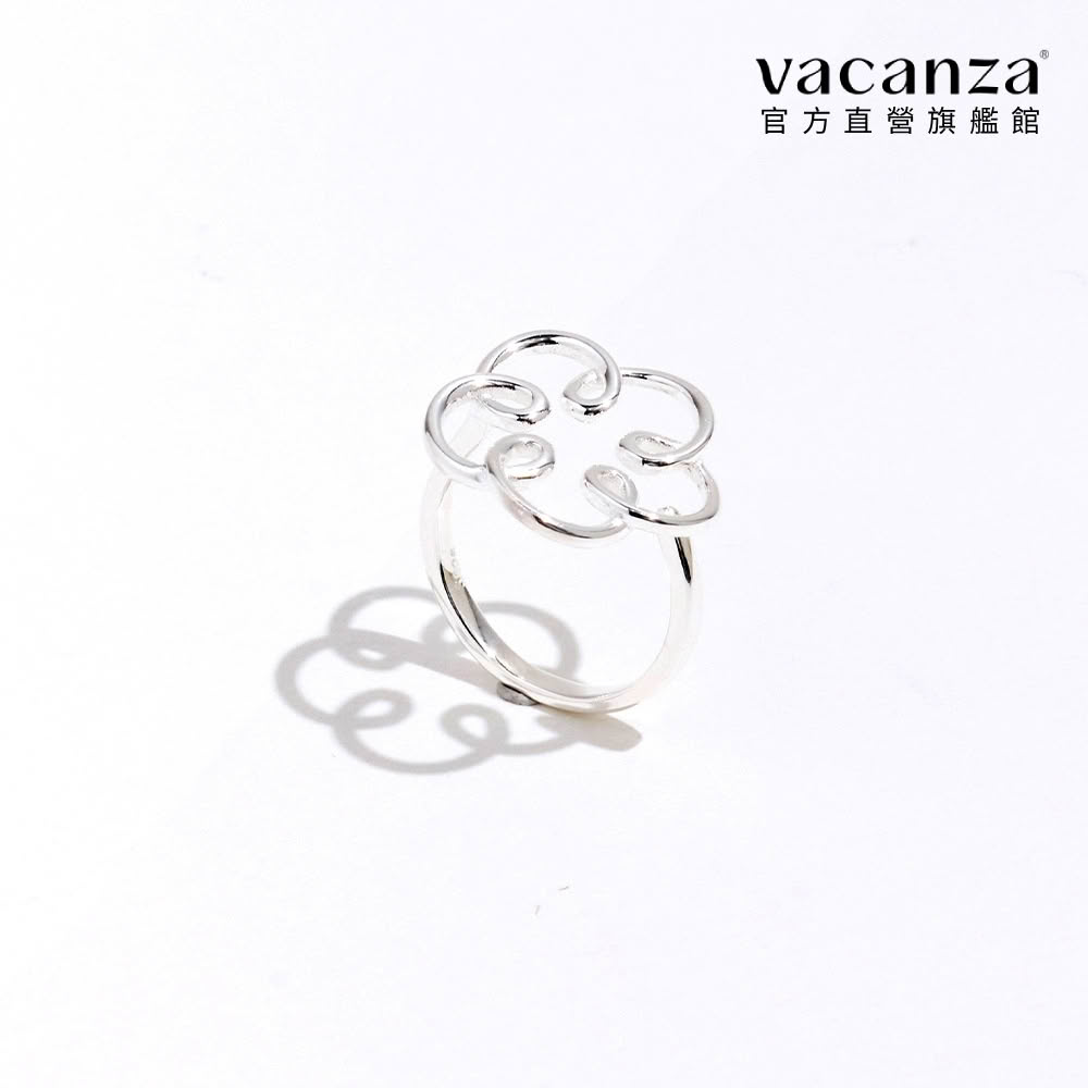 【vacanza】縷空小花 925純銀飾品 純銀戒指(抗過敏 生日禮物)