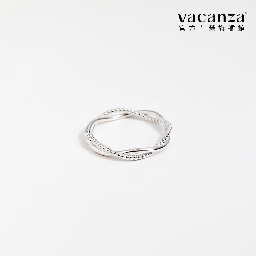 【vacanza】交錯迴旋 925純銀飾品 純銀戒指(抗過敏 生日禮物 絕版品)