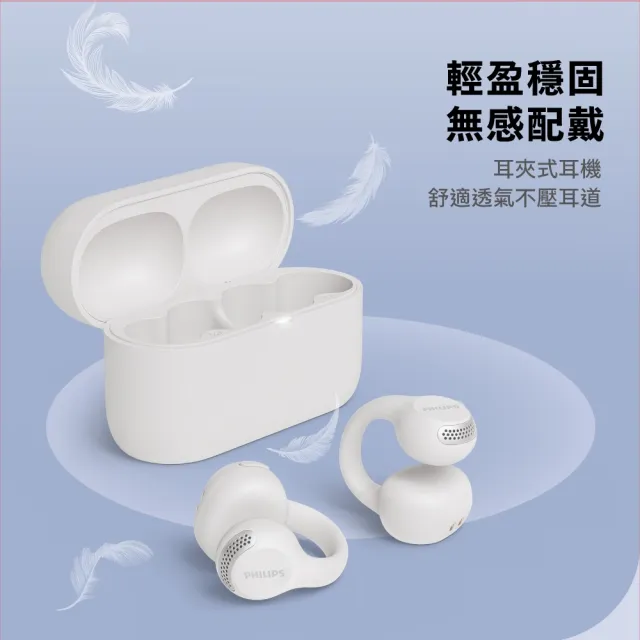【Philips 飛利浦】AI麥克風長續航耳夾式無線藍牙耳機-TAQ2000