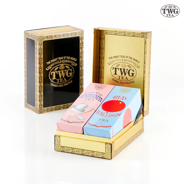 【TWG Tea】時尚茶罐雙入禮盒組 紳士伯爵茶100g+乘風高翔100g(紅茶+南非國寶茶)