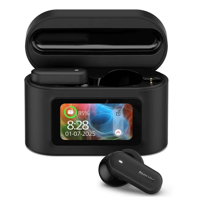 【Philips 飛利浦】TAT6000 PRO 智能觸控螢幕藍牙耳機(把你聽見的全面升級全境聆聽)