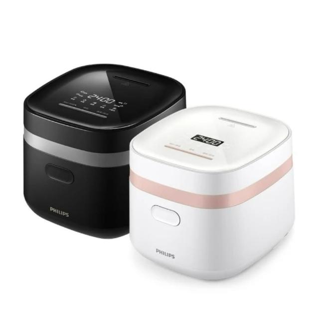  飛利浦 PHILIPS HD3073 電子鍋，專為4人家庭設計，容量適中，內鍋採用不粘塗層合金與麥飯石材質，煮出香Q米飯。支援110V/60Hz電壓，消耗功率僅300~400W，省電高效。配件包含飯勺、量杯及電源線，尺寸258x221x197mm，重量2.4kg，便於收納。顏色選擇雲朵白(HD3073/50)或芝麻黑(HD3073/51)，中國製造，享2年保固及BSMI許可(R3D904)，完美適合現代廚房煮飯需求。 