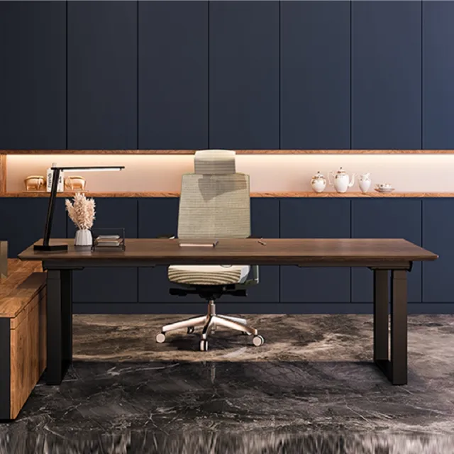 【FUNTE】Force 大型電動升降桌/纖維板 220x90cm 八色可選(辦公桌 電腦桌 工作桌 主管桌 餐桌)