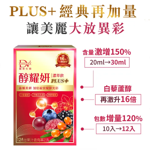 【DV 麗彤生醫】醇耀妍plus濃萃飲1盒(共12包/添加日本頂級燕窩酸)
