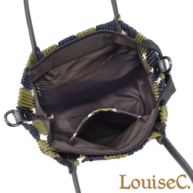 【LouiseC.】雙11 Tree House 日系三宅風 壓褶防水布 小牛皮 手提斜背包 15色 YS3867