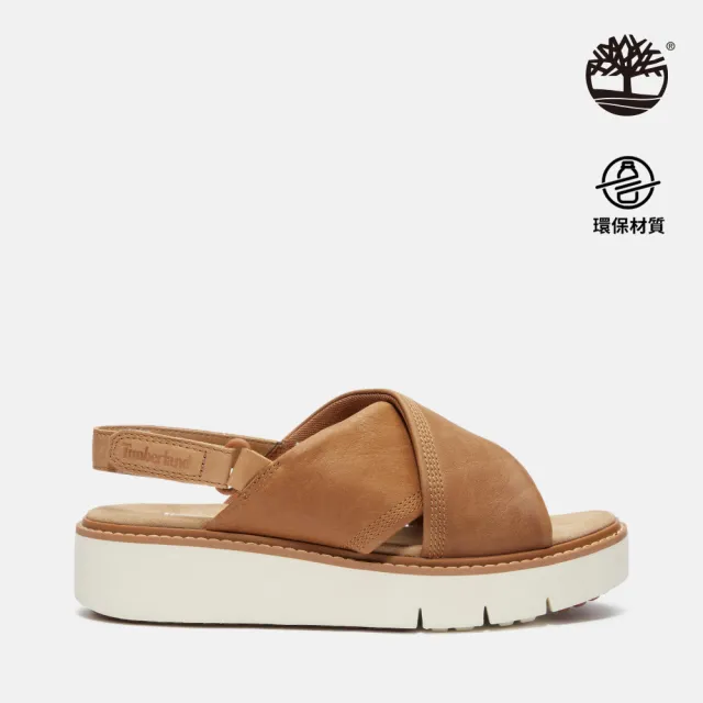 【Timberland】女款淺小麥色後帶式皮革涼鞋(A415JEN2)